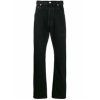 Helmut Lang Calça jeans reta com cintura alta - Preto