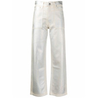 Helmut Lang Calça jeans reta metálica - Branco