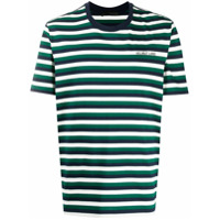 Helmut Lang Camiseta com listras e estampa de logo - Verde