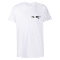 Helmut Lang Camiseta de algodão com estampa de logo - Branco