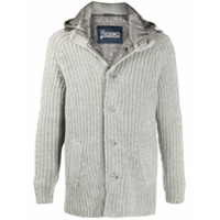 Herno knitted-overlay hooded jacket - Cinza