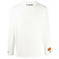 Heron Preston embroidered logo long-sleeve T-shirt - Branco