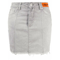 Heron Preston Saia jeans com barra desfiada - Cinza