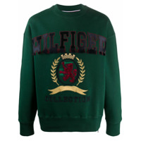 Hilfiger Collection Moletom de algodão orgânico com bordado - Verde