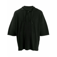 Homme Plissé Issey Miyake Camiseta plissada com capuz - Preto