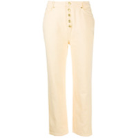 House of Sunny cropped front button detail trousers - Amarelo