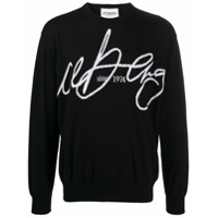 Iceberg Suéter de lã virgem com padronagem de logo - Preto