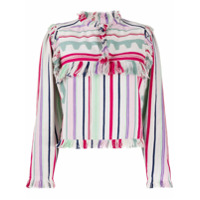 Isabel Marant Blusa com listras e franjas - Branco