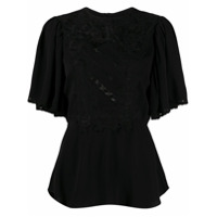 Isabel Marant Blusa drapeada com bordado - Preto