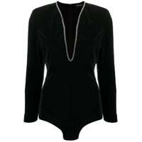 Isabel Marant Body de veludo com decote profundo - Preto