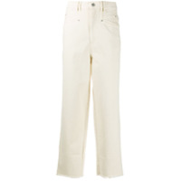 Isabel Marant Calça jeans cropped com cintura alta - Branco