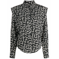 Isabel Marant Camisa de seda com estampa de raios - Preto