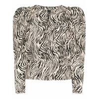 Isabel Marant Camisa mangas bufantes com estampa de zebra - Preto