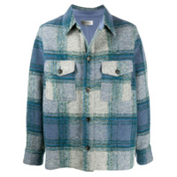 Isabel Marant checkered pouch-pocket shirt jacket - Azul
