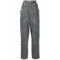 Isabel Marant Étoile Calça jeans reta cintura alta - Cinza