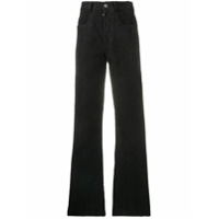 Isabel Marant Étoile Calça reta cintura alta de veludo cotelê - Preto