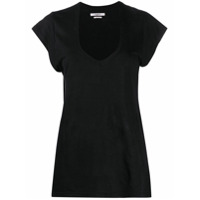 Isabel Marant Étoile Camiseta longa gola U - Preto