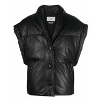 Isabel Marant Étoile Colete matelassê Keyson de couro - Preto
