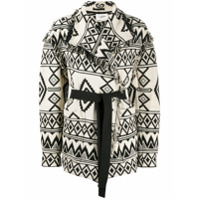 Isabel Marant Étoile Jaqueta com estampa tribal e amarração frontal - Preto