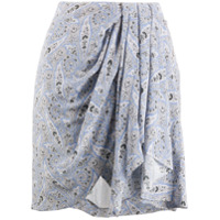 Isabel Marant paisley draped mini silk skirt - Azul