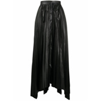 Isabel Marant Saia cintura alta com pregas - Preto