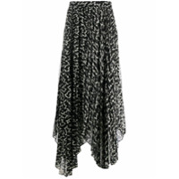 Isabel Marant Saia de seda com estampa de raios - Preto