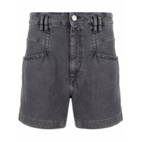 Isabel Marant Short jeans com cintura alta - Cinza