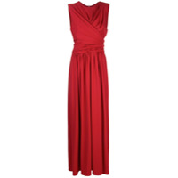 Isabel Marant Vestido longo com franzido - Vermelho