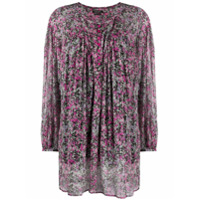 Isabel Marant Vestido mangas longas com estampa - Roxo