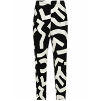 Issey Miyake Calça cropped com padronagem - Preto