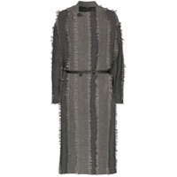 Issey Miyake Trench coat com recortes e tassel - Cinza