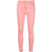 J Brand Calça jeans skinny com detalhes puídos - Rosa