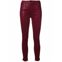 J Brand Calça jeans skinny cropped com bolsos - Vermelho