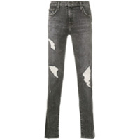 J Brand Jaqueta jeans skinny com efeito destroyed - Preto