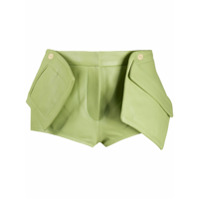 Jacquemus Short de alfaiataria de couro com bolso 3D - Verde