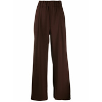 Jejia elasticated wide-leg trousers - Marrom