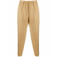 Jil Sander Calça cropped de algodão com cós elástico - Neutro