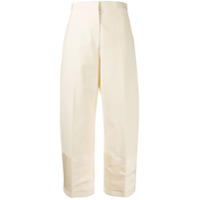 Jil Sander Calça de alfaiataria reta cropped - Neutro