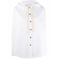 Jil Sander Camisa mangas longas com capuz e cordão de ajuste - Branco