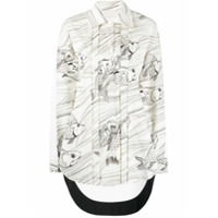 Jil Sander Camisa mangas longas com estampa de peixe - Neutro