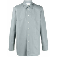 Jil Sander Camisa mangas longas de algodão com recorte - Azul