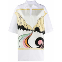 Jil Sander Camisa polo oversized com patch - Branco