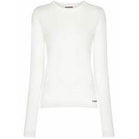 Jil Sander Camiseta mangas longas com estampa de logo - Branco