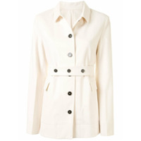 Jil Sander Jaqueta abotoamento simples com cinto - Branco