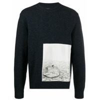 Jil Sander Suéter com estampa de raposa - Azul
