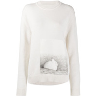 Jil Sander Suéter de lã com estampa de foto - Neutro