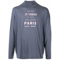 Jil Sander Suéter de tricô com estampa de logo - Cinza