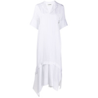 Jil Sander Vestido assimétrico com pregas frontais - Branco