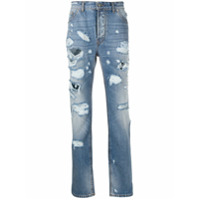 John Richmond Calça jeans com efeito destroyed - Azul