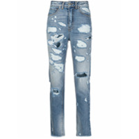 John Richmond Calça jeans cropped cintura alta - Azul